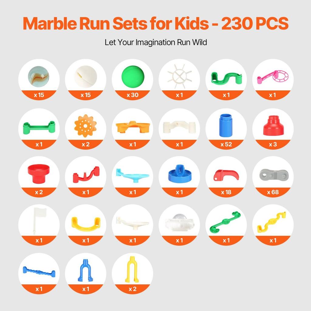 Marble Run Set 230 PCS with Motorized Elevator Educational Gift for Kids