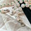 Retro Large Particle Natural White Chalcedony Natural Green Chalcedony Agate Contrasting Color Necklace Women'S Collarbone Chain Neck Chain