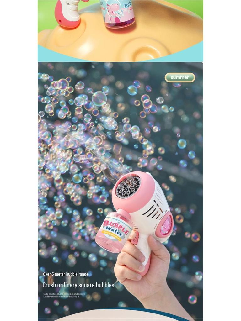 2025 New Model Handheld Electric Bubble Gun Toy for Girls