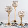 Table Centerpiece Metal Glass Candle Holder 1Pcs Gold Silver Tealight Candlestick for Birthday Party Decor