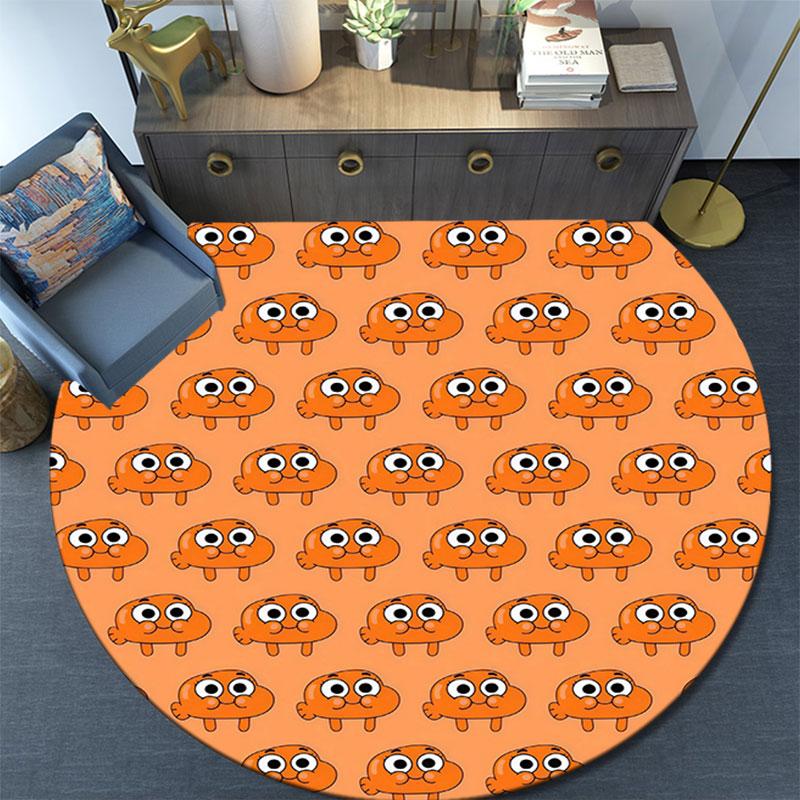Darwin Watterson Pattern Round rug,Carpet Rug for Living Room Bedroom Playroom ,Non-slip Floor Mat,Holiday Gifts and Birthday Gifts.