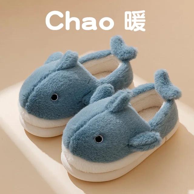 

Модные зимние милые тапочки с акулами, женские теплые меховые тапочки, женская домашняя обувь для дома, женские уютные меховые тапочки для пар 44-45(fit 43-44) синий