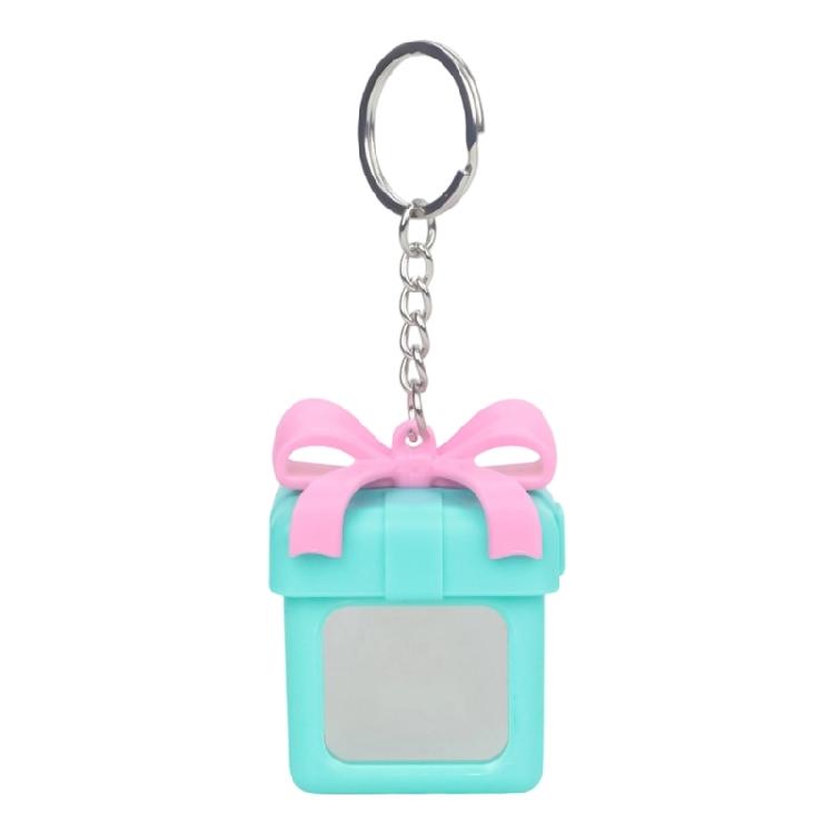 

Keychain Accessory ABS Construction For Auto Enthusiasts Car Interior Mystery Gift Box Glowing Mini Mirror Pendant Decoration