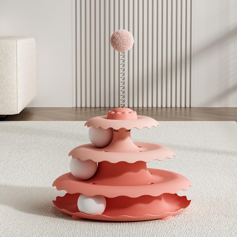 

Трехъярусная вращающаяся платформа Обучающая игровая трасса Башня Игрушка-дразнилка для кошек Бытовая кошка Практика Саморазвлечение Артефакт для дразнилок Игрушка A2