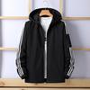 Autumn New Classic Three-stripe Hooded Jacket Men's Long-sleeved Cardigan Sports Casual Jacket
