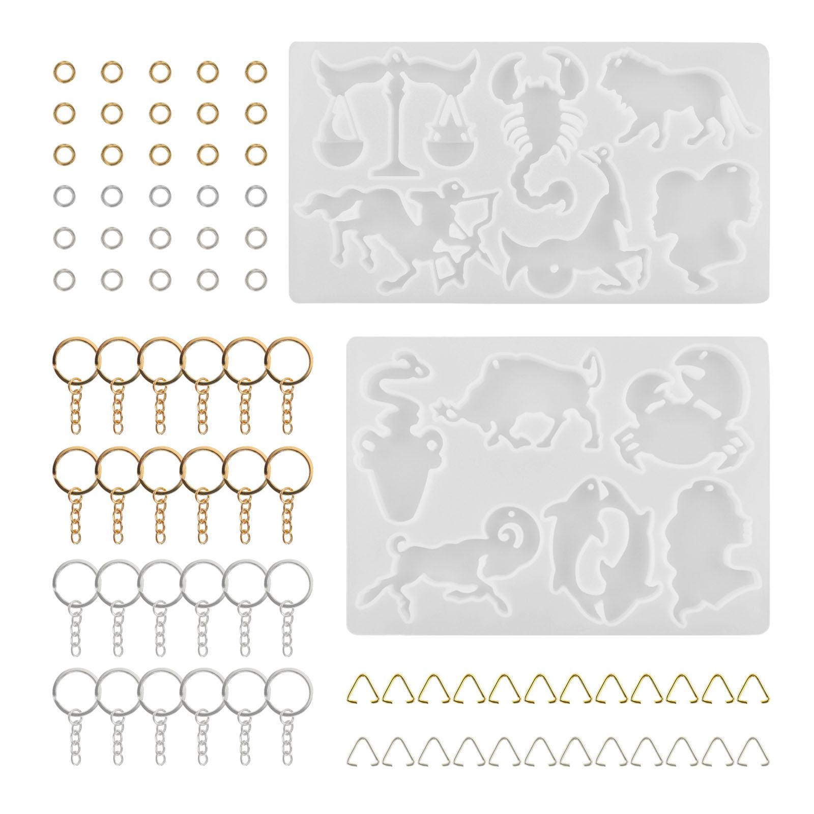 

Keychain Making Silicone Mold Constellations Animal Pendant Jewelry Casting Molds with Hanging Hole for Jewelry Craft 1