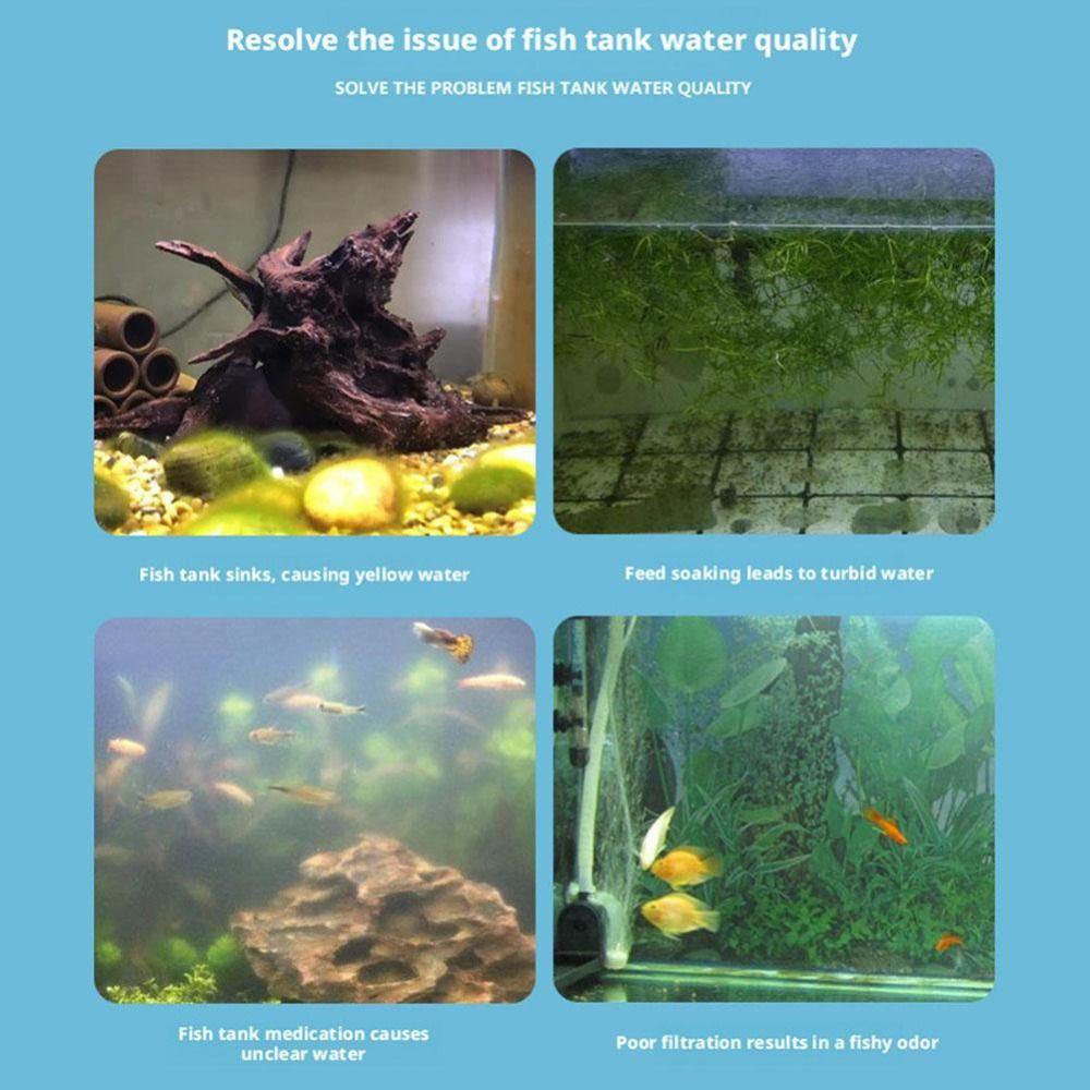 100Pcs Efficient Aquarium Water Purifier Sheets De-yellowing Absorbs Impurity Fish Tank Deodorant Paper Deodorization