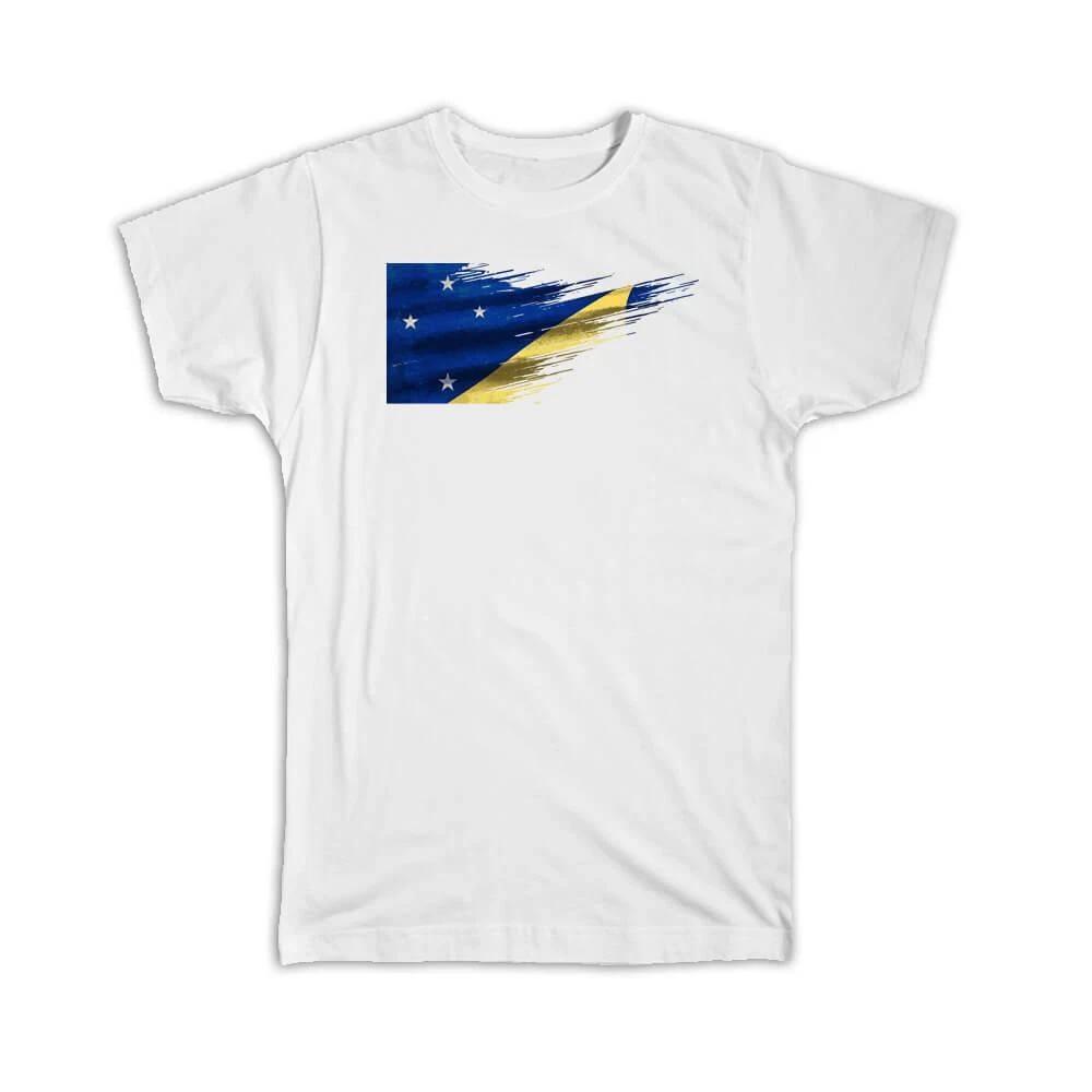 Gift T-Shirt : Tokelau Flag Travel Expat Country Artistic 2XL