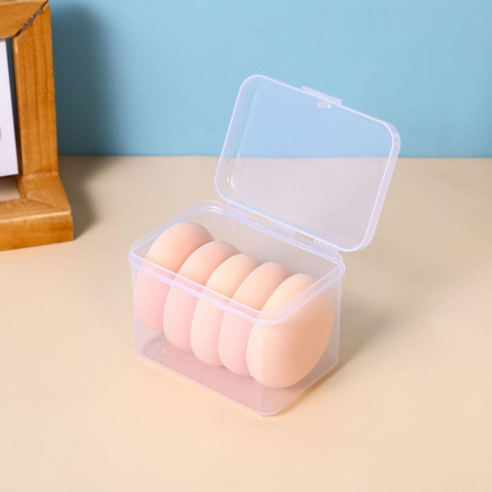 Plastic Powder Puff Storage Box Small Cosmetics Storage Case Square Storage Box  Floss