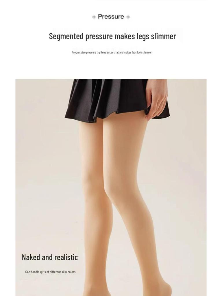 Double Layer Nude-Look Fleece-Lined Tights - Non-Slip, Warm, Thick Knit Leggings for Autumn/Winter