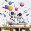 Cartoon Astronaut Rocket and Planet Wall Decoration Stickers for Children's Bedroom
