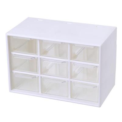Drawer Storage Box Transparent Durable 9 Grid Cosmetic Organizer Shelf Desktop Storage Box Small Cute Makeup Organizer Stackable
