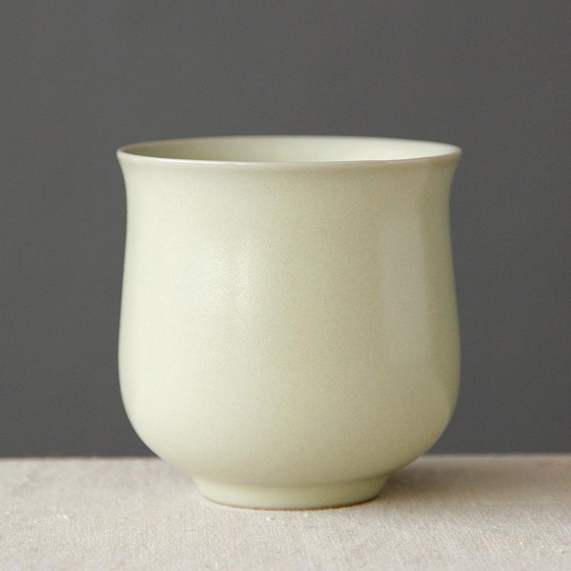 Vintage Large Stoneware Tea Cup Kiln Variation Glaze Coarse Pottery Gongfu Personal Master Cup Handmade Ceramic Drinking Gift