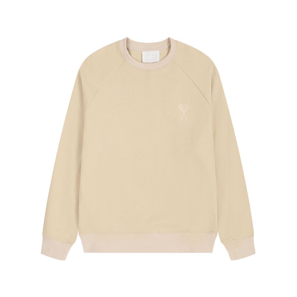 Sweatshirt Unisexe AMI ANCIENT en Coton avec Petite Broderie Cœur - Style Automne/Hiver, Col Rond, Coupe Ample, Décontracté.