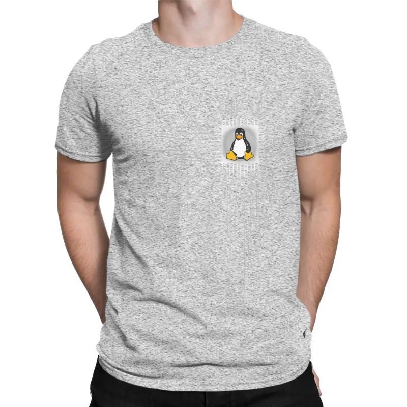 Pinguin PC Nerd Core CPU Linux T-Shirts Männer Computer System Lustige Reine Baumwolle T-Shirt Crewneck Kurzarm T-Shirts Kleidung T-Shirts männer