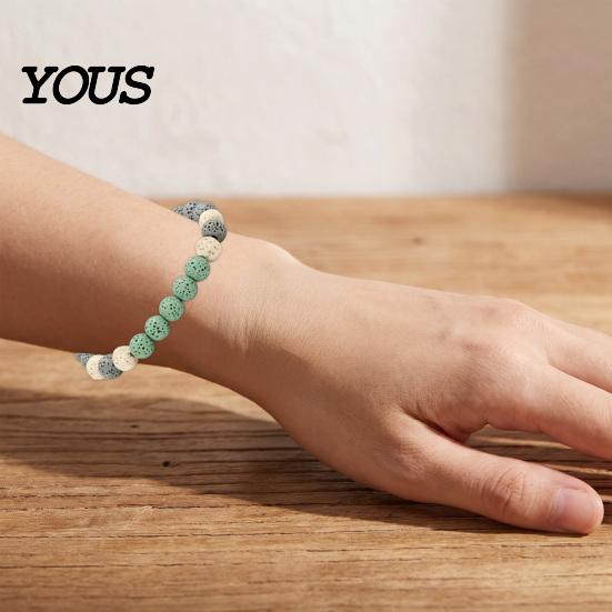 Natural Stone Aromatherapy Diffuser Jewelry Obsidian Bracelet for Men Women, Colorful Rock Beads Exquisite Gift Her Him Stackable Stretch Bracelet,