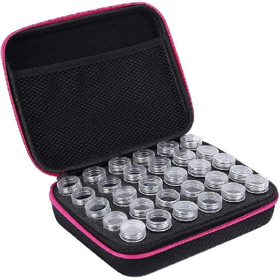 

Контейнеры для хранения алмазной живописи Joyzan, 30 ячеек, портативный набор для бисероплетения, ударопрочная коробка для аксессуаров и инструментов для рукоделия, органайзер для кейса, украшения, DIY 5D, семена розы красного