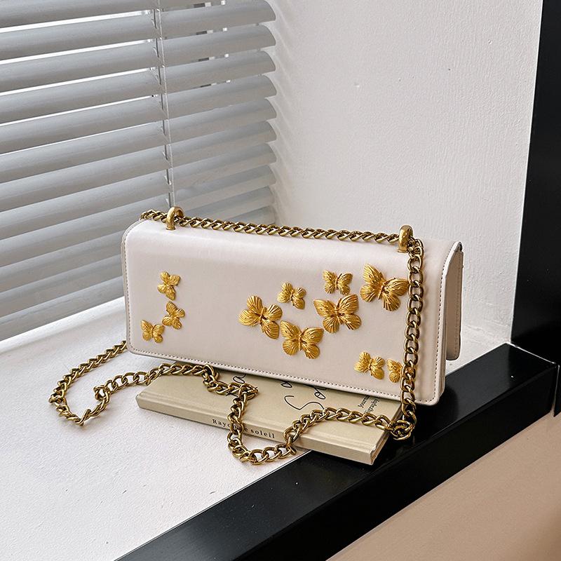 

Gold Butterfly Clutch Bag Women Small Handbag PU Leather Luxury Shoulder Crossbody Bag Wedding Party 26x11x7cm