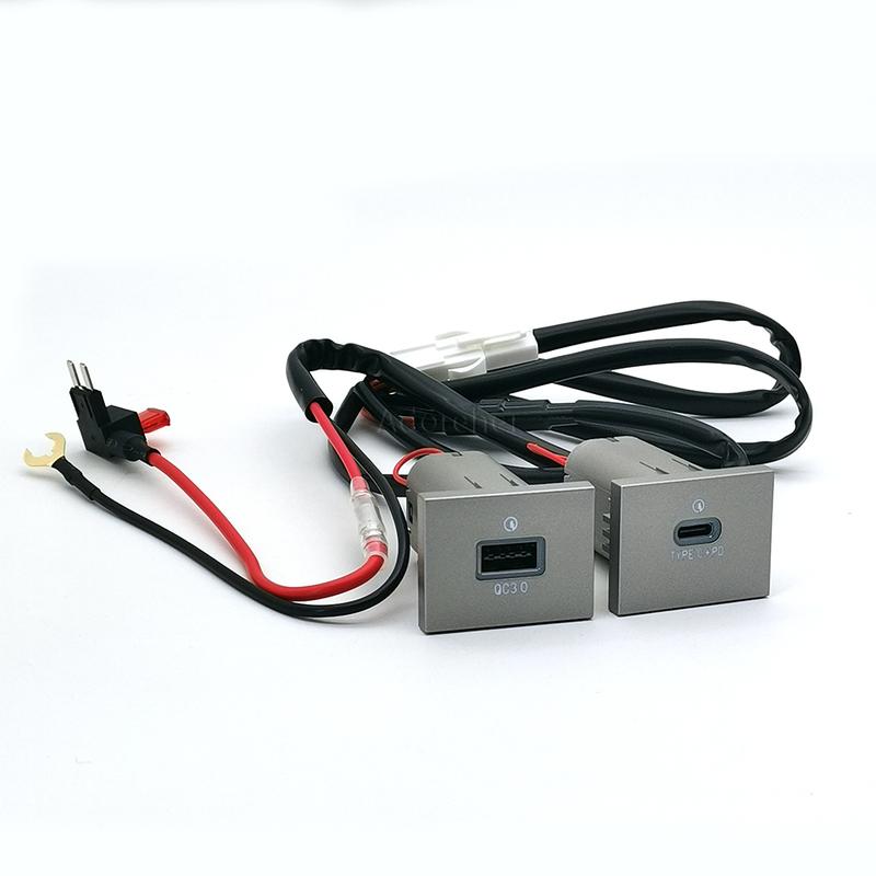 12V/24V Car Charger Socket Dual USB PD Type C Charging Power Adapter Quick Charger for Ford Focus 2 Mk2 2009 2010 2011