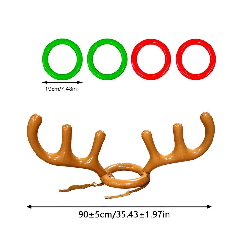 Inflatable Antler Ring Toss Game for Kids & Parents – Thickened PVC
