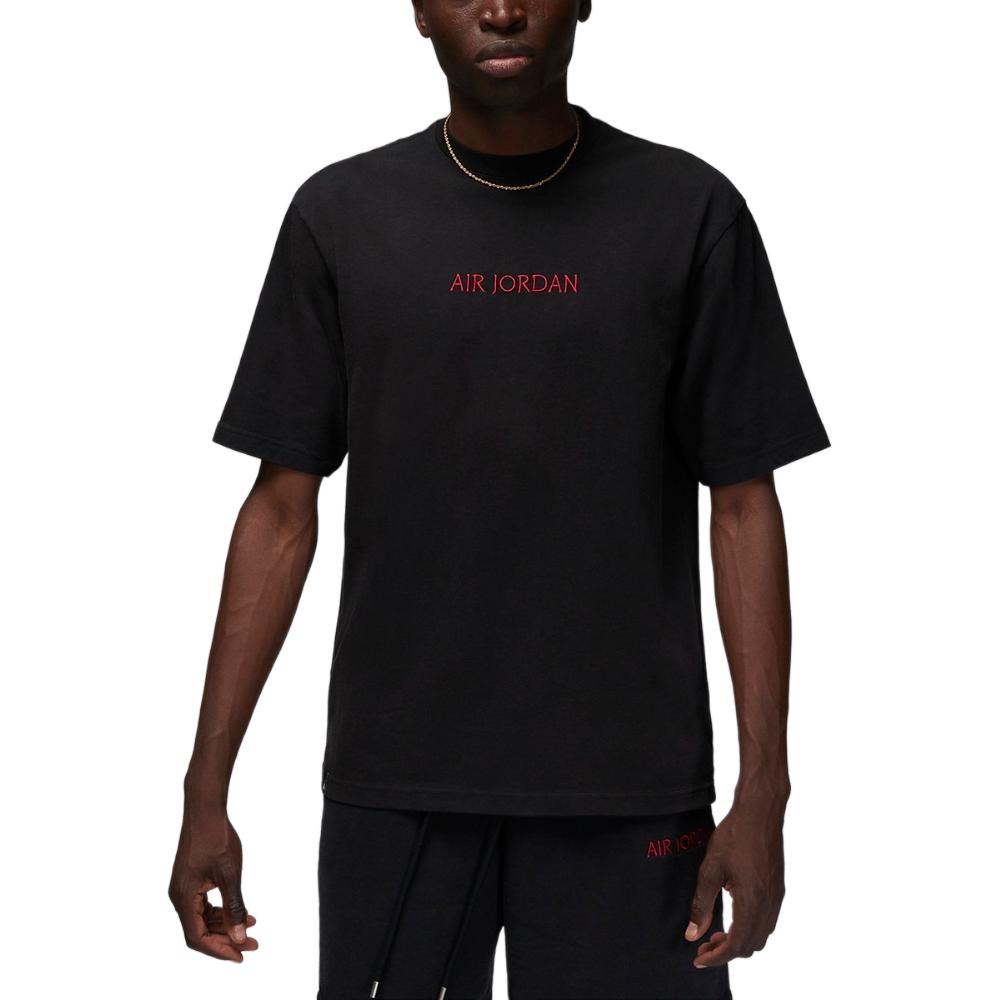 Jordan T Shirts Unisex Black Crew Neck Moderate Straight Fit DV6466-010