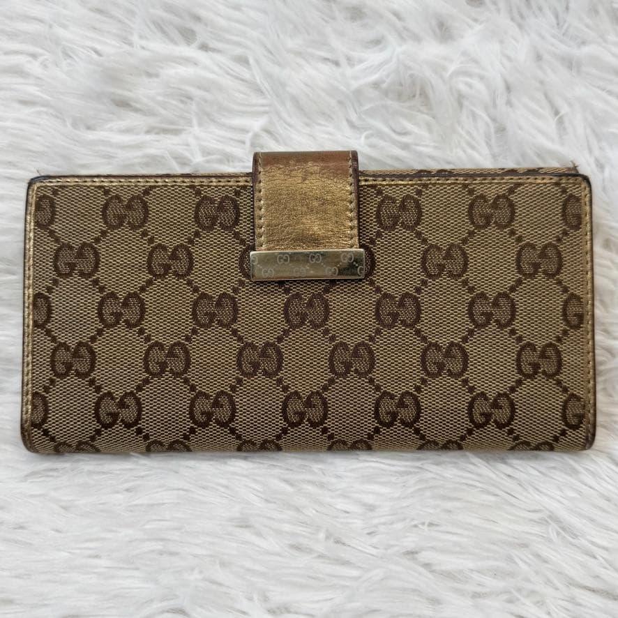 Used Gucci Box Included GG Canvas 212089 Long Wallet Women's GUCCI