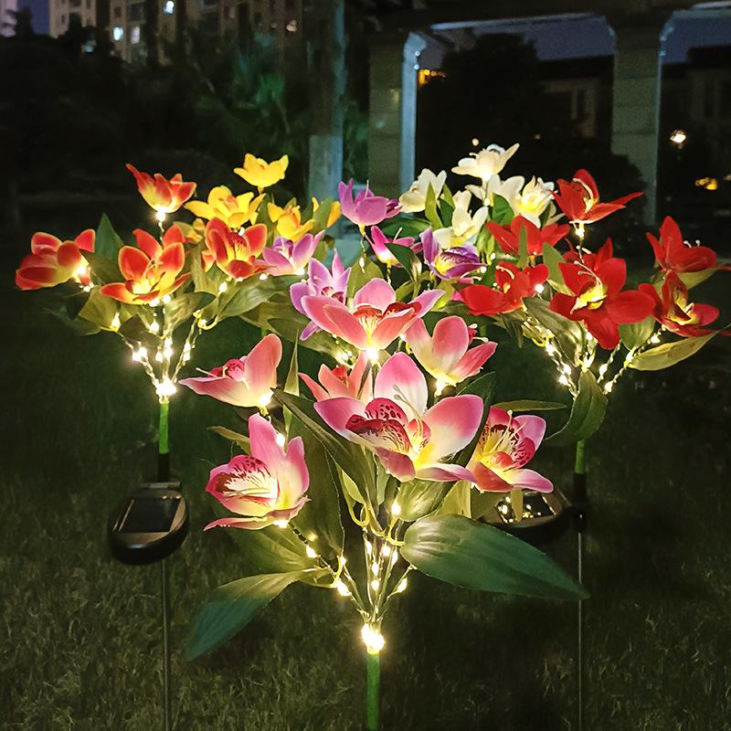 Popular Solar Orchid Lawn Light: LED Decorative Festival Garden Lamp for Patio, Courtyard, Park