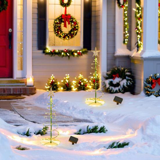 Solarna lampa ogrodowa LED Oświetlenie Dekoracyjne Odporna na Warunki Atmosferyczne Automatyczne Ładowanie Zasilana Solarnie Lampa Choinkowa Dekoracja Zewnętrzna