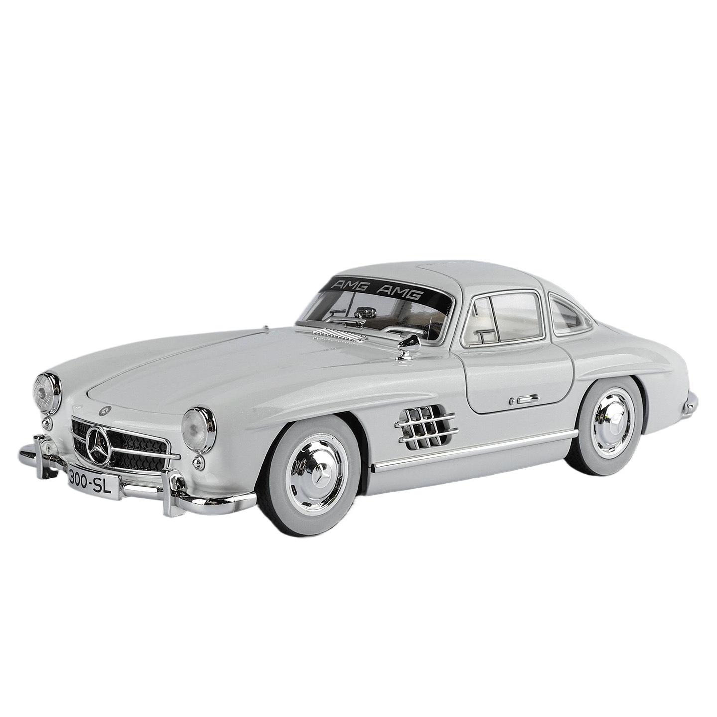 

1/18 Benz 300SL Винтажная Сплавная Модель Спортивного Автомобиля Литой Металл Классический Ретро Автомобиль Модель Автомобиля Симуляция Звука и Света Детская Игрушка Подарок белый