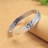 Zuyin 999.9 Retro Smooth Handmade Hammer Pattern Solid Bracelet, Zuyin Ethnic Style, Male and Female Personality, Small and Popular Hand