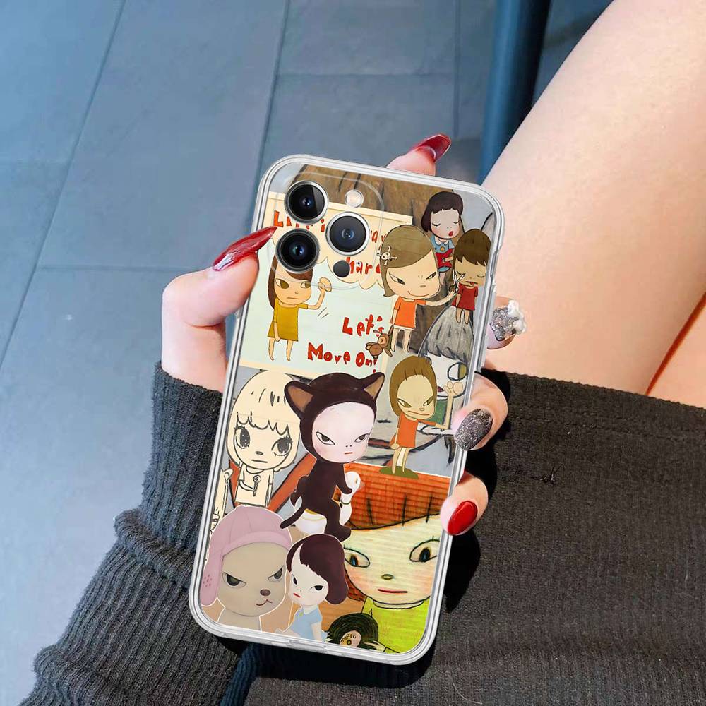 

Y-yoshitomo Nara-Ретро Арт Чехол для Телефона Для IPhone 17 16 15 14 13 12 11 Pro Max Plus Mini Прозрачный ТПУ Чехол iPhone 16pro max