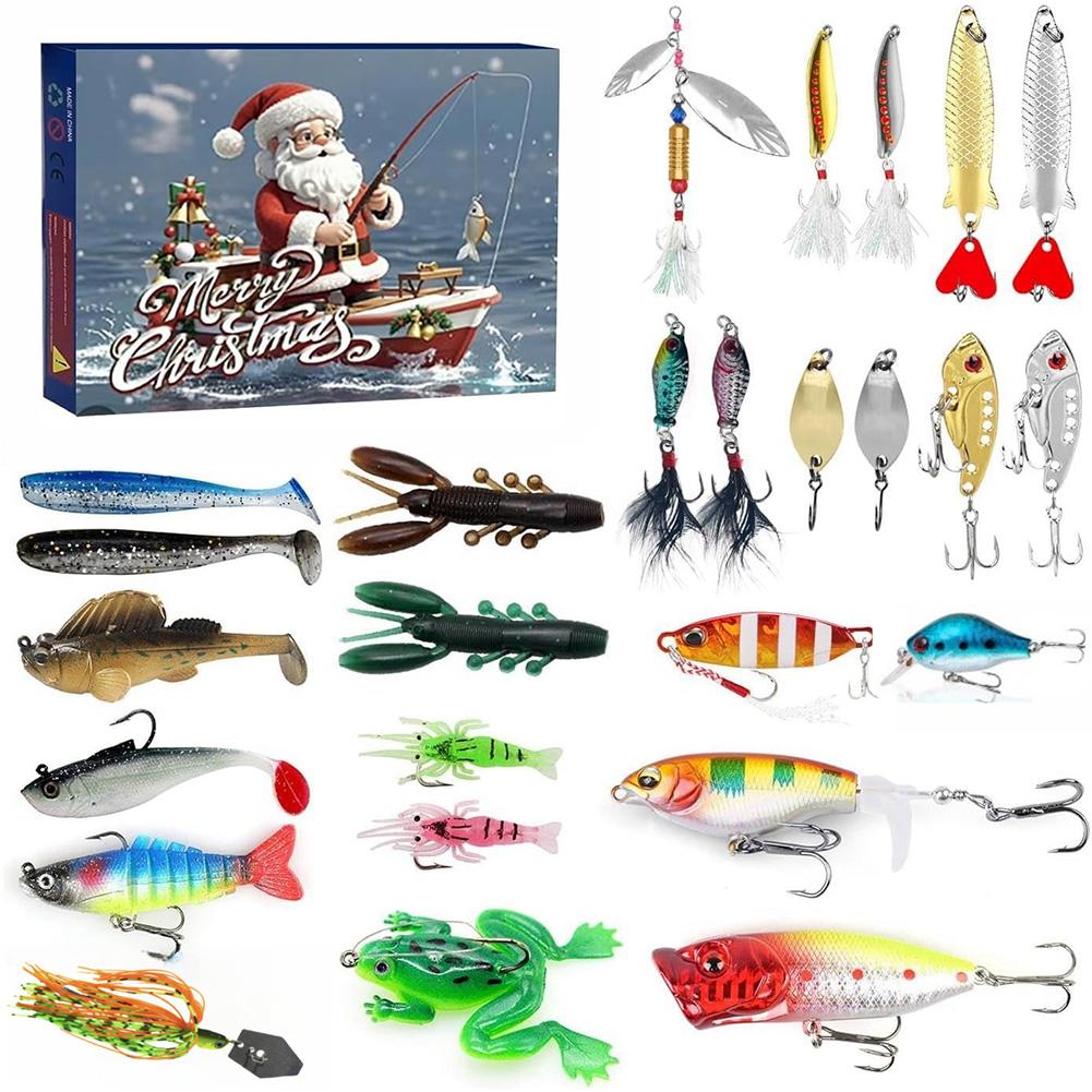 Advent Calendar Fishing Christmas Countdown,Fishing Advent Calendar Christmas,24 Days Fishing Set Fishing Advent Calendar