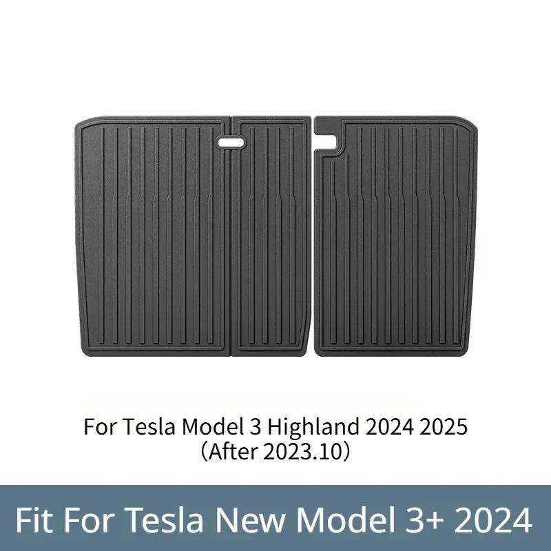 Floor Trunk Mats for Tesla New Model 3 Highland 2024 TPE Waterproof Wear-resistant Foot Pad Car Front Rear Trunk Mat Accessories