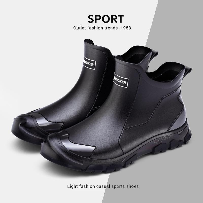Stivali da Pioggia Impermeabili Taglie Forti da Uomo Foderati in Pile Antiscivolo Calzature Invernali da Esterno Scarpe Resistenti per Attività di Pesca