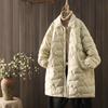 Shirt collar light down jacket women's new winter medium and long white duck down simple loose coat