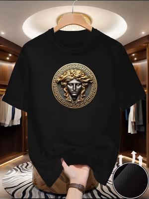 New Round Neck Running T-shirt Men Summer Thin Top Art Printing Quick Dry Short Sleeve Breathable Fitness Sports T-shirt Wear
