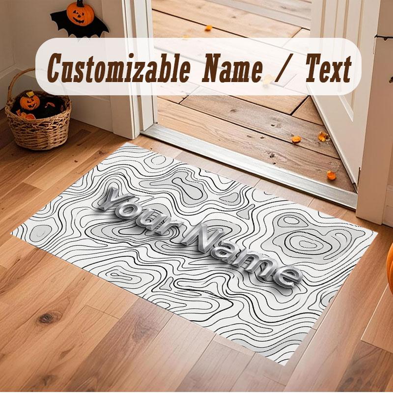 Abstract Personalized Theme Crystal Velvet Floor Rug Personalized Custom Name Text Warm Carpet Home Decoration