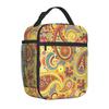 Red Paisley Mandala Lunch Box Portable Insulated Lunch Bag Reusable Cooler Bento Tote Bag for Women Men Work Picnic Hiking