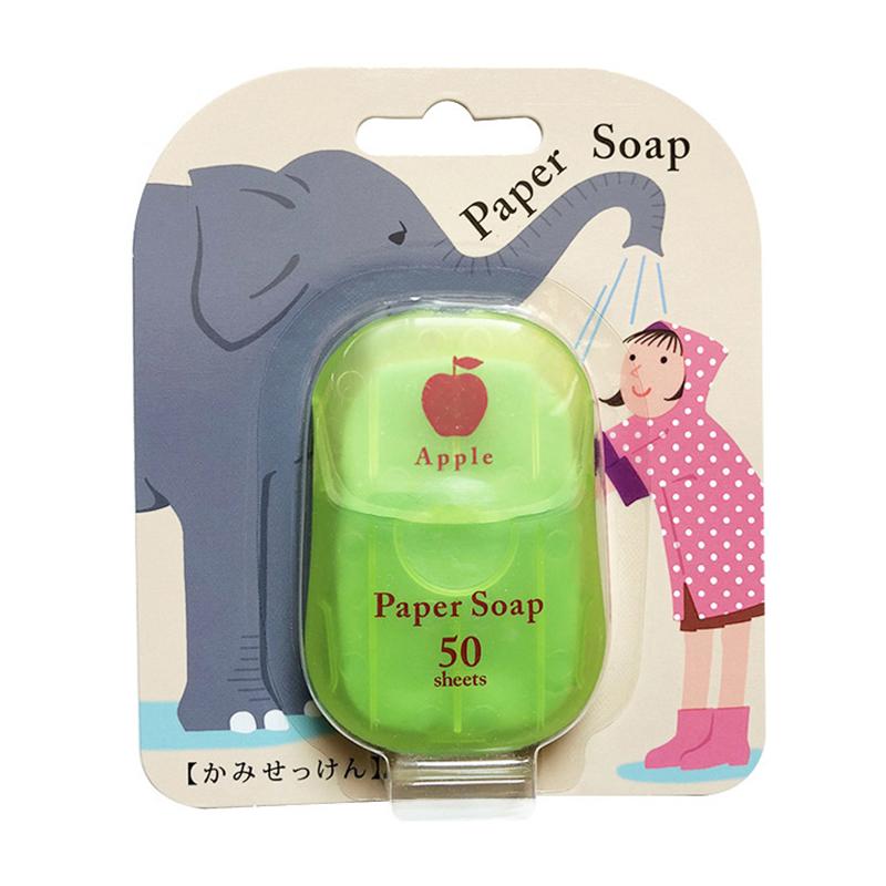 50Pcs/Box Portable Disposable Soap Paper Travel Washing Hand Bath Clean Scented Slice Sheets Mini Paper Soap Bathroom Supplies