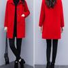 Women's Mid-Length Woolen Coat, Autumn/Winter 2025, Korean Style, Loose Fit, Plus Size, Slimming, Age-Reducing.