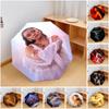 1pc Ayliva Pattern Umbrella Portable Folding Umbrella Iron Frame Hole Bone Structure Outdoor Home Umbrella