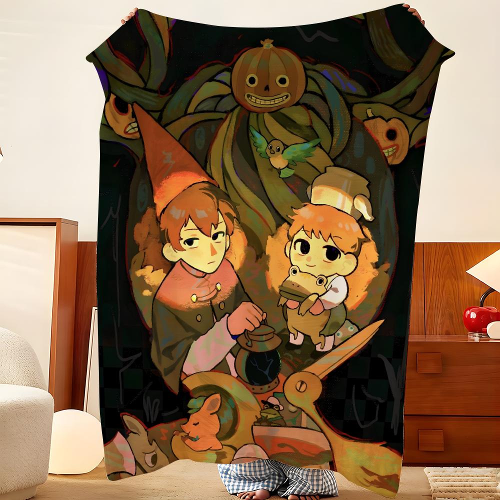 Animation Over The Garden W-Wall Throw Flannel Throw Blanket, Lightweight Cozy, Durable Washable Cute Cool