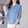 Women's Polo Collar Lapel Sweater - Autumn/Winter Casual Knit Pullover