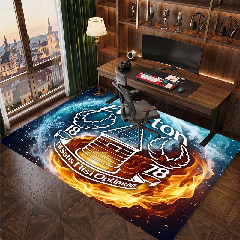 Tappeto in Velluto di Cristallo con Stampa Calcio Everton, Comodo Assorbente d'Acqua Antiscivolo Tappeto per Pavimenti Interni