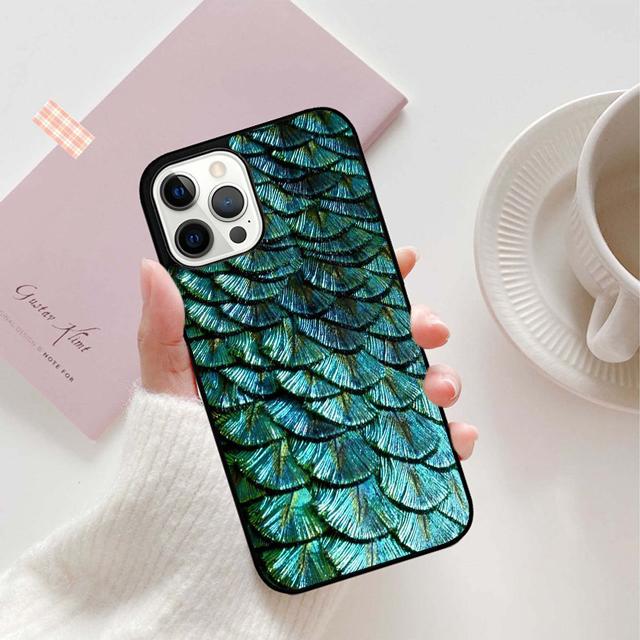 Türkis Stein Flora Pfauenfeder Handyhülle Abdeckung für iPhone 5 6 7 8 Plus X XR XS SE2020 Apple 11 12 13 mini Pro Max