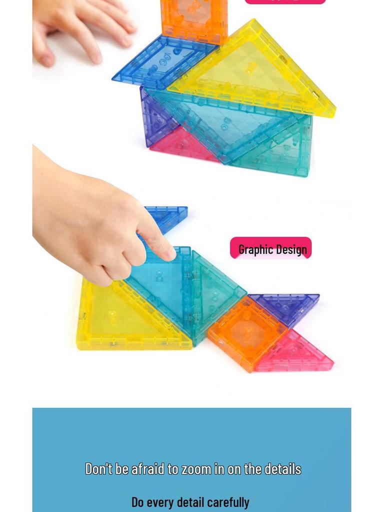 Puzzle Tangram Magnetic 3D pentru Educația Copilăriei Timpurii