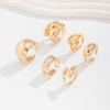 Irregular Liquid Metal Open Ring Set Alloy Electroplated Geometric Minimalist Stackable Finger Rings For Women Daily Fashion Adjustable Jewelry