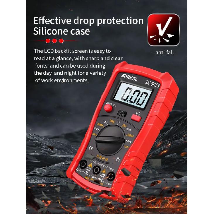 SK-6013 Digital Capacimeter Professional Capacitance Meter 20000uf Capacitor Tester 1999 Counts Electrician Multimeter