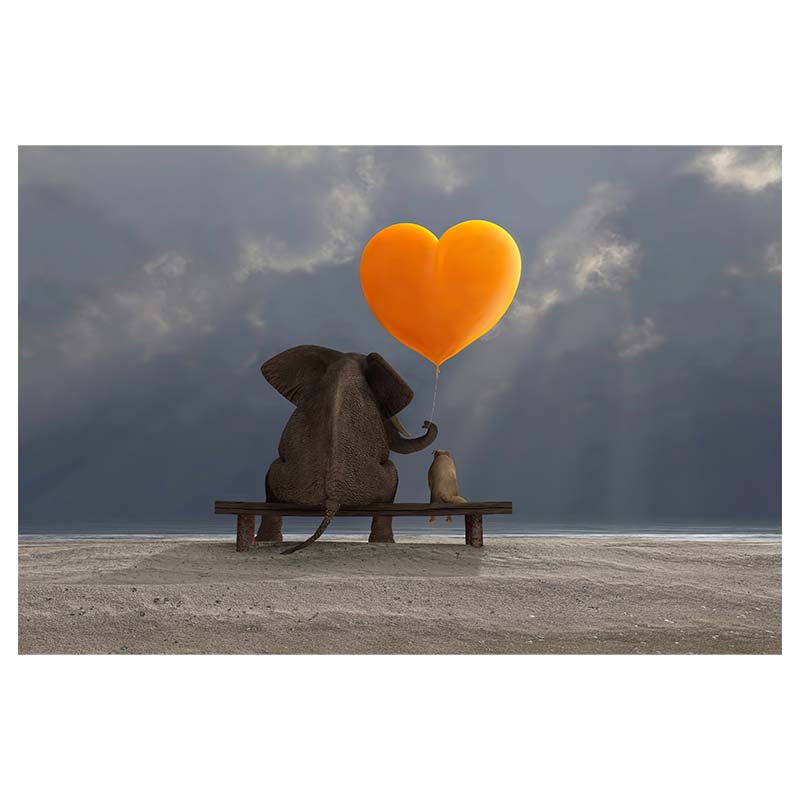 Kreatywny słoń morze zachód słońca Modern Art Home Decoration obraz na płótnie Wall Art obraz dekoracja ścienna w tle