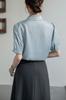 Shirt Blouse Summer Tops Collar Ribbon Short Sleeve Chiffon Plain Jacket Button Elegant Office Loose Fit Slimming Stylish Office Wear OL Commuting